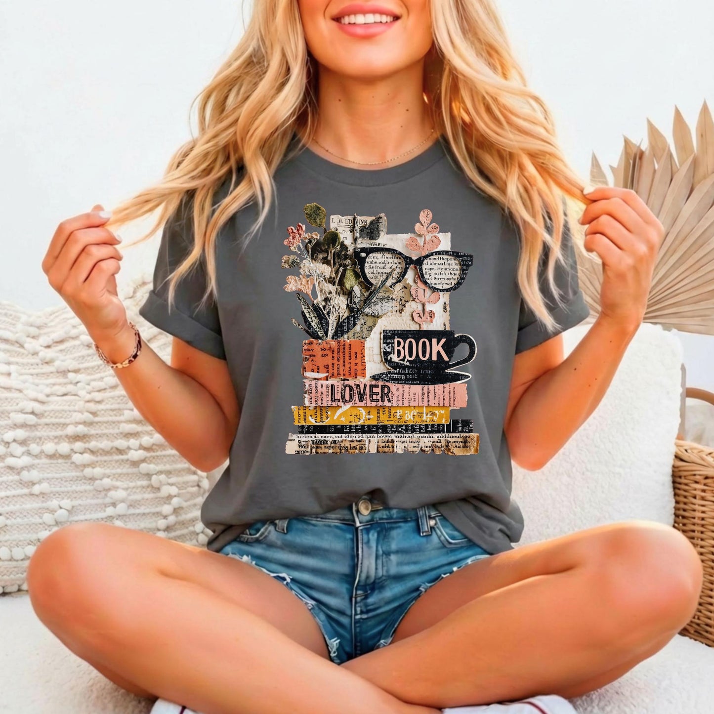 Vintage Book Lover Relaxed Fitted Bella Canvas Graphic T-shirt