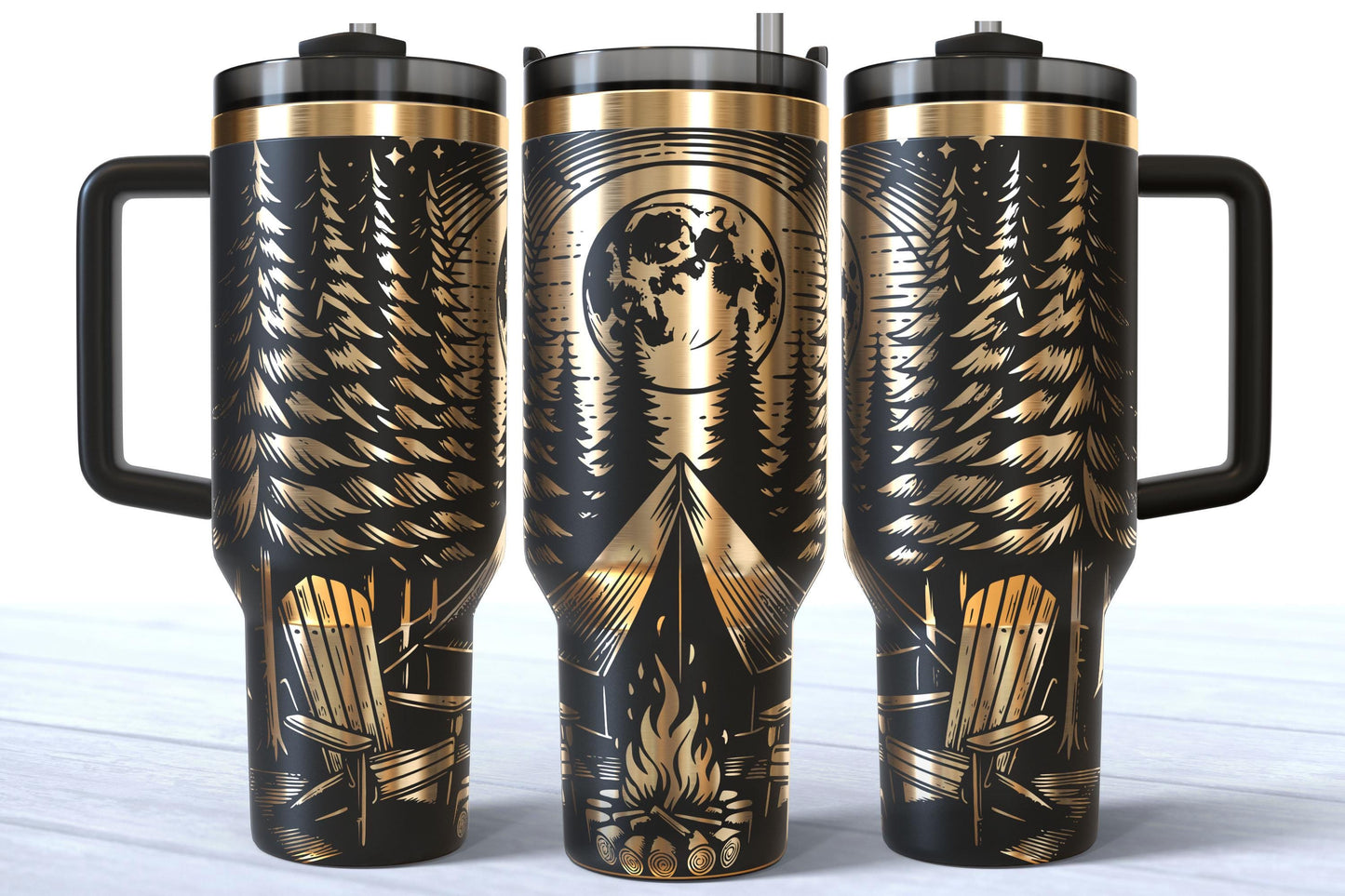 Laser Engraved Camping Tumbler 40oz