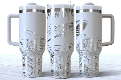Laser Engraved 40oz Whale Shark Makerflo Tumbler