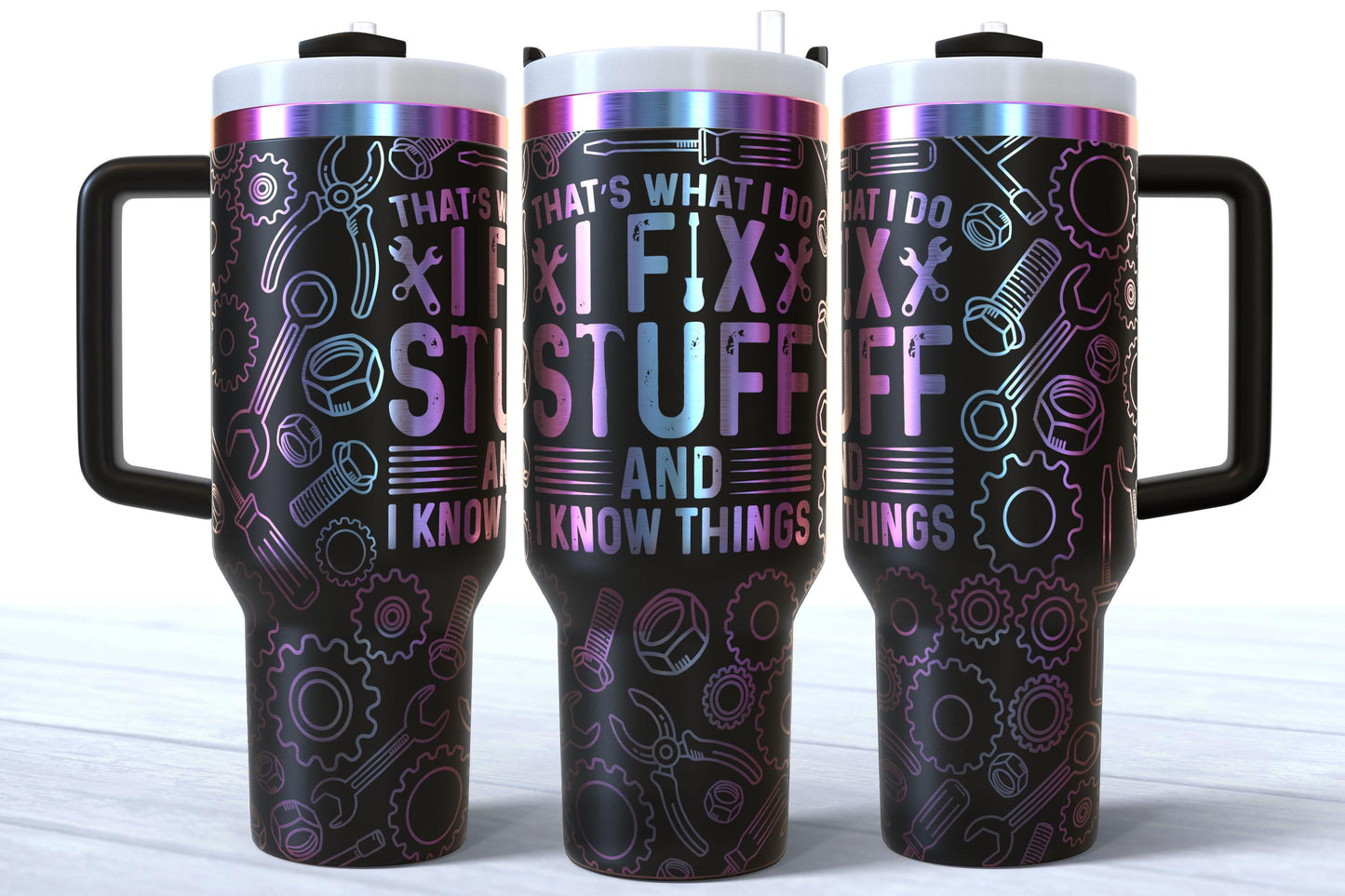 Laser Engraved 40oz Dad/Mechanic/Repair Man Makerflo Tumbler