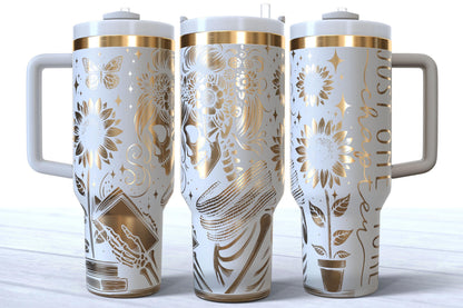 Laser Engraved Just One More Chapter Bookish 40oz Makerflo Tumbler