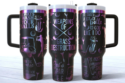 Laser Engraved Golf Stainless Steel Tumbler 40oz