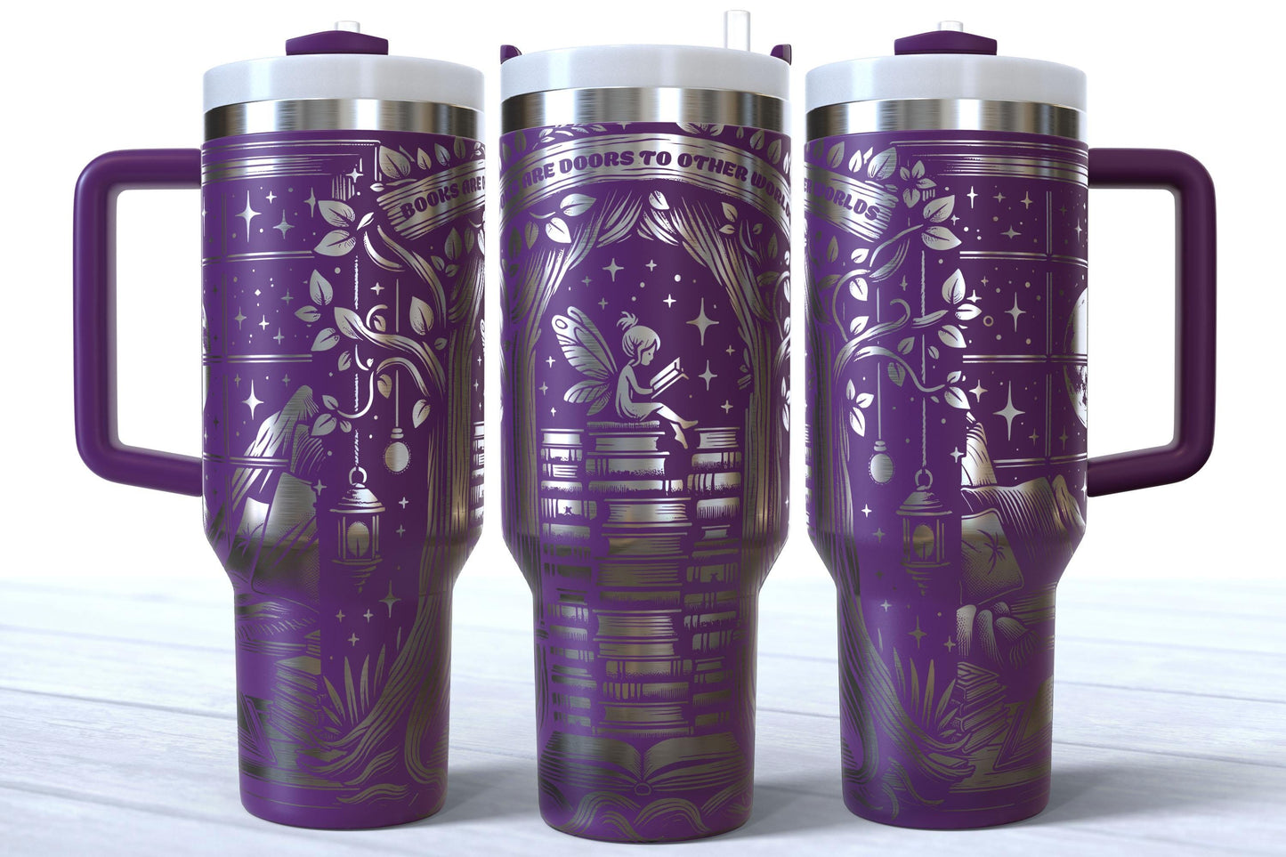 Books Are Doors To Other Worlds Laser Engraved 40oz Tumbler