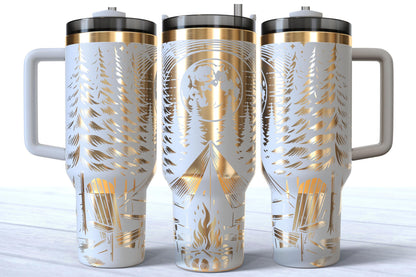 Laser Engraved Camping Tumbler 40oz