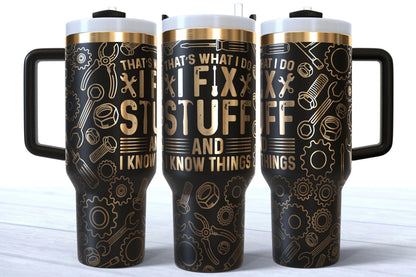Laser Engraved 40oz Dad/Mechanic/Repair Man Makerflo Tumbler