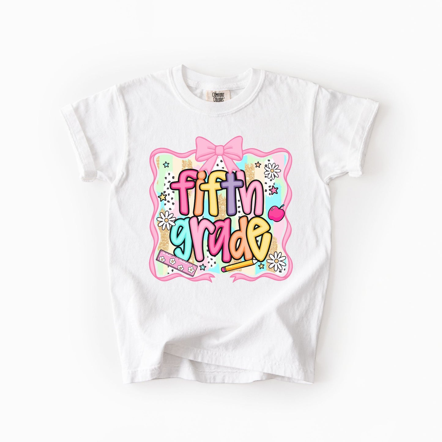 Girls Back to School Comfort Colors Tee – Bold Neon Grade Design