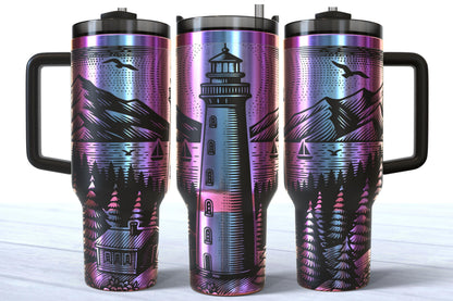 Laser Engraved 40oz Lighthouse Makerflo Tumbler