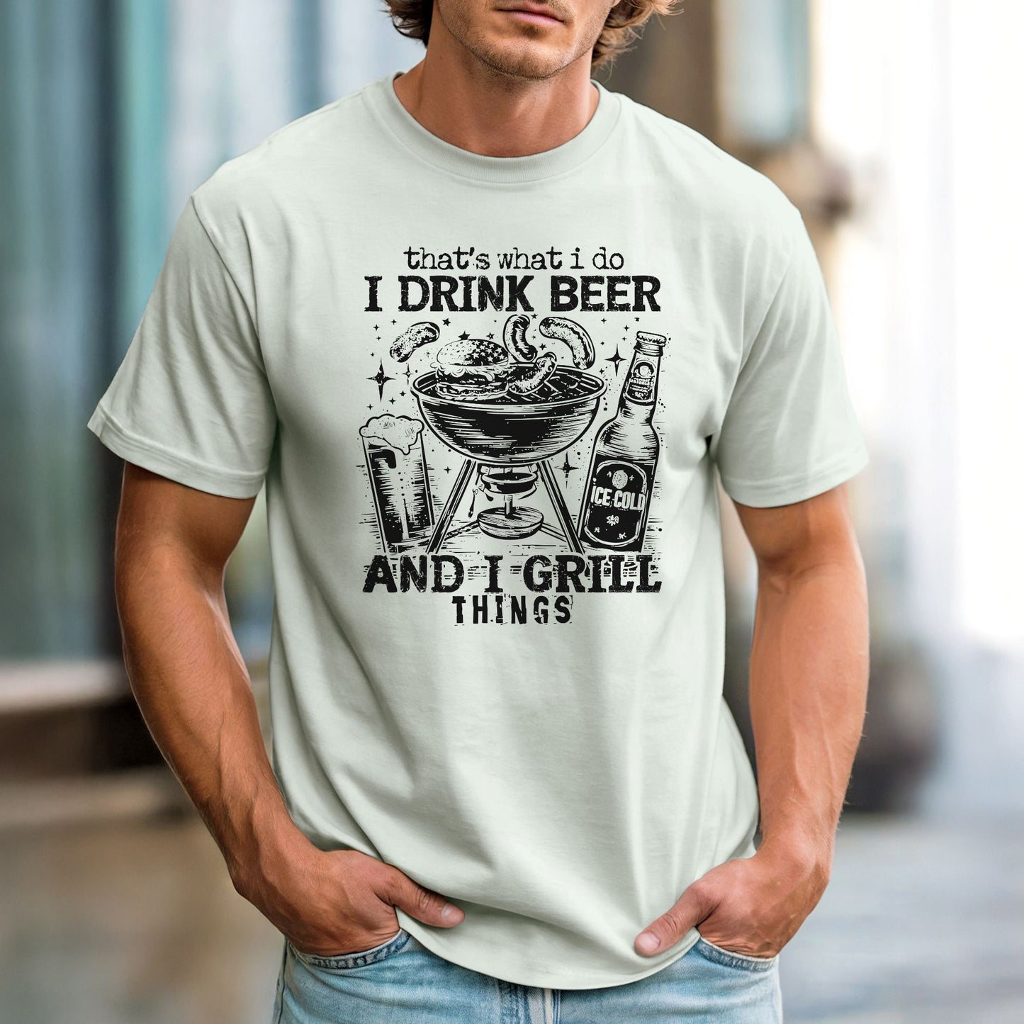 That's What I Do. I Drink Beer and Grill Things – Comfort Colors 1717 Vintage Heavyweight Tee