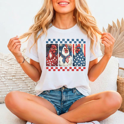 American Chickens Patriotic Tee | Bella Canvas 3001 Relaxed Fitted Unisex