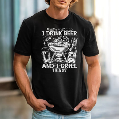 That's What I Do. I Drink Beer and Grill Things – Comfort Colors 1717 Vintage Heavyweight Tee