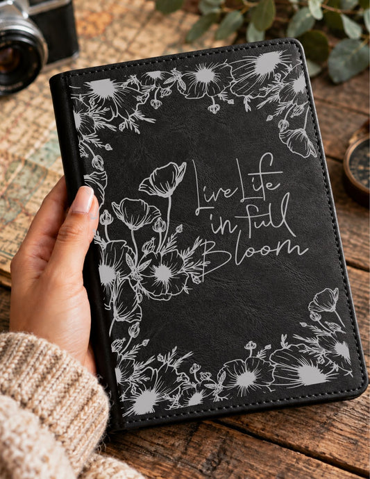 Leatherette Journal - Live Life In Full Bloom