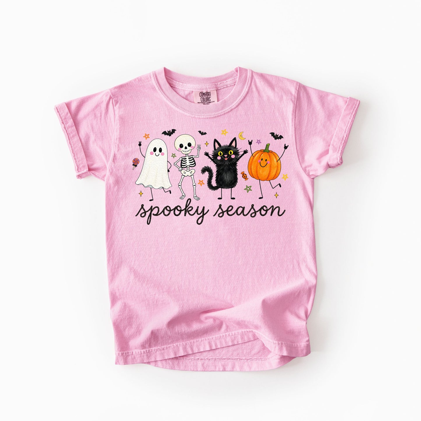 Spooky Season Doodles Kids Comfort Colors Tee | Youth XS–XL