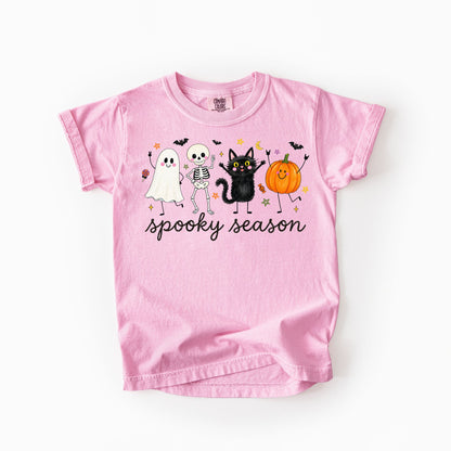 Spooky Season Doodles Kids Comfort Colors Tee | Youth XS–XL