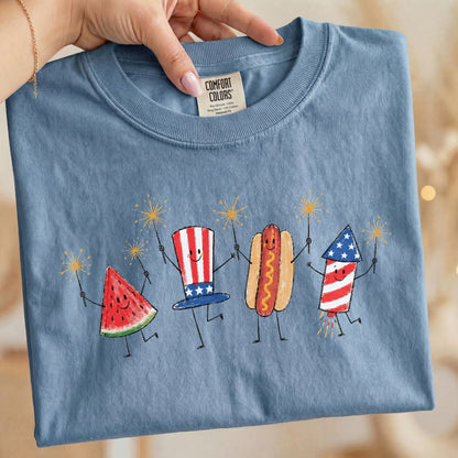 4th of July Doodle Kids Comfort Colors Tee