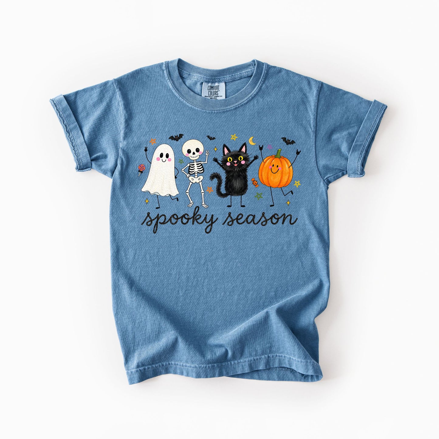 Spooky Season Doodles Kids Comfort Colors Tee | Youth XS–XL