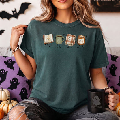 Fall Book Lover Comfort Colors Tee - Fall Doodles