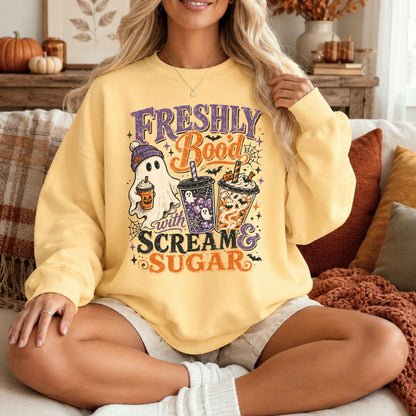 Freshly Boo'd With Scream and Sugar Comfort Colors Tee or Sweatshirt