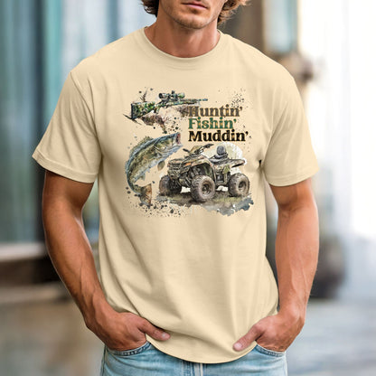 Huntin Fishin Muddin – Comfort Colors 1717 Vintage Heavyweight Tee