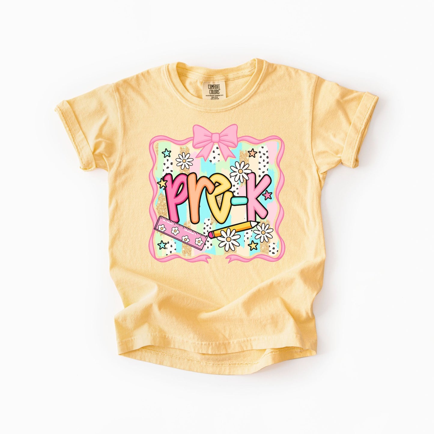 Girls Back to School Comfort Colors Tee – Bold Neon Grade Design