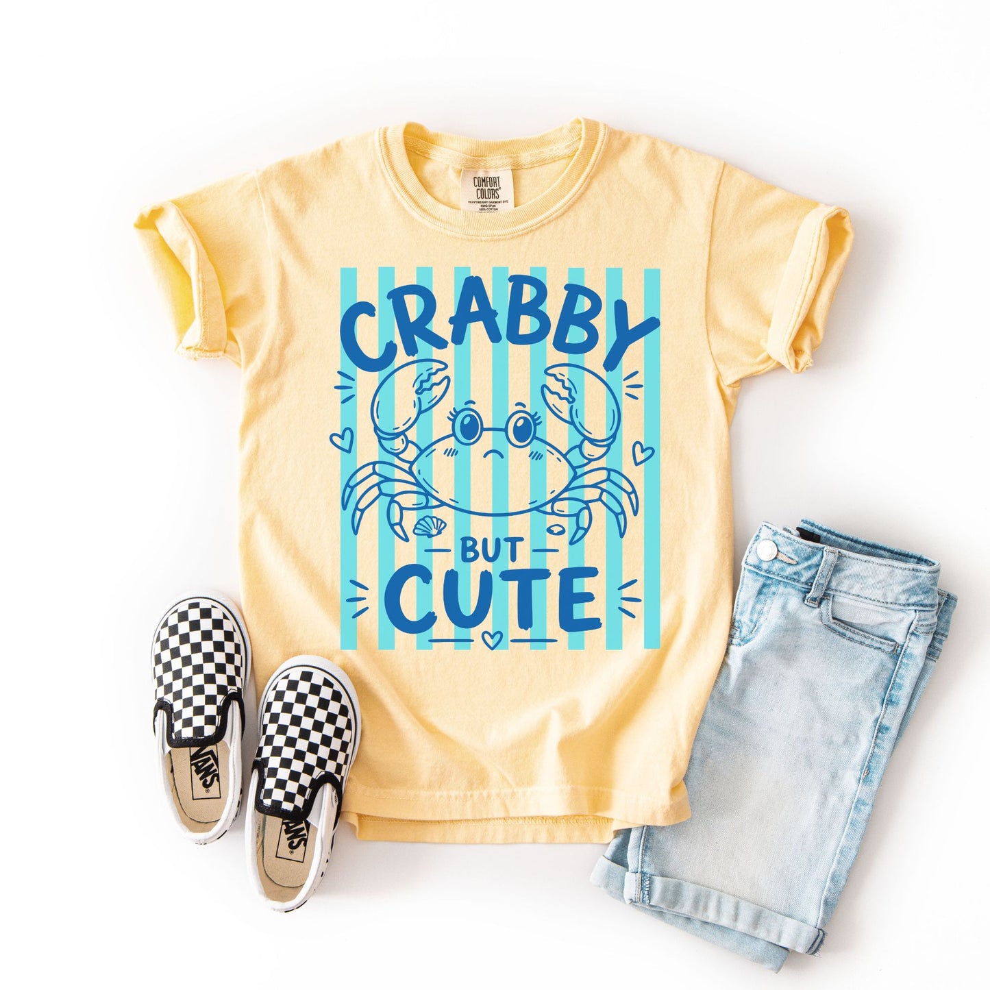 Crabby But Cute - Kids Beach Tee
