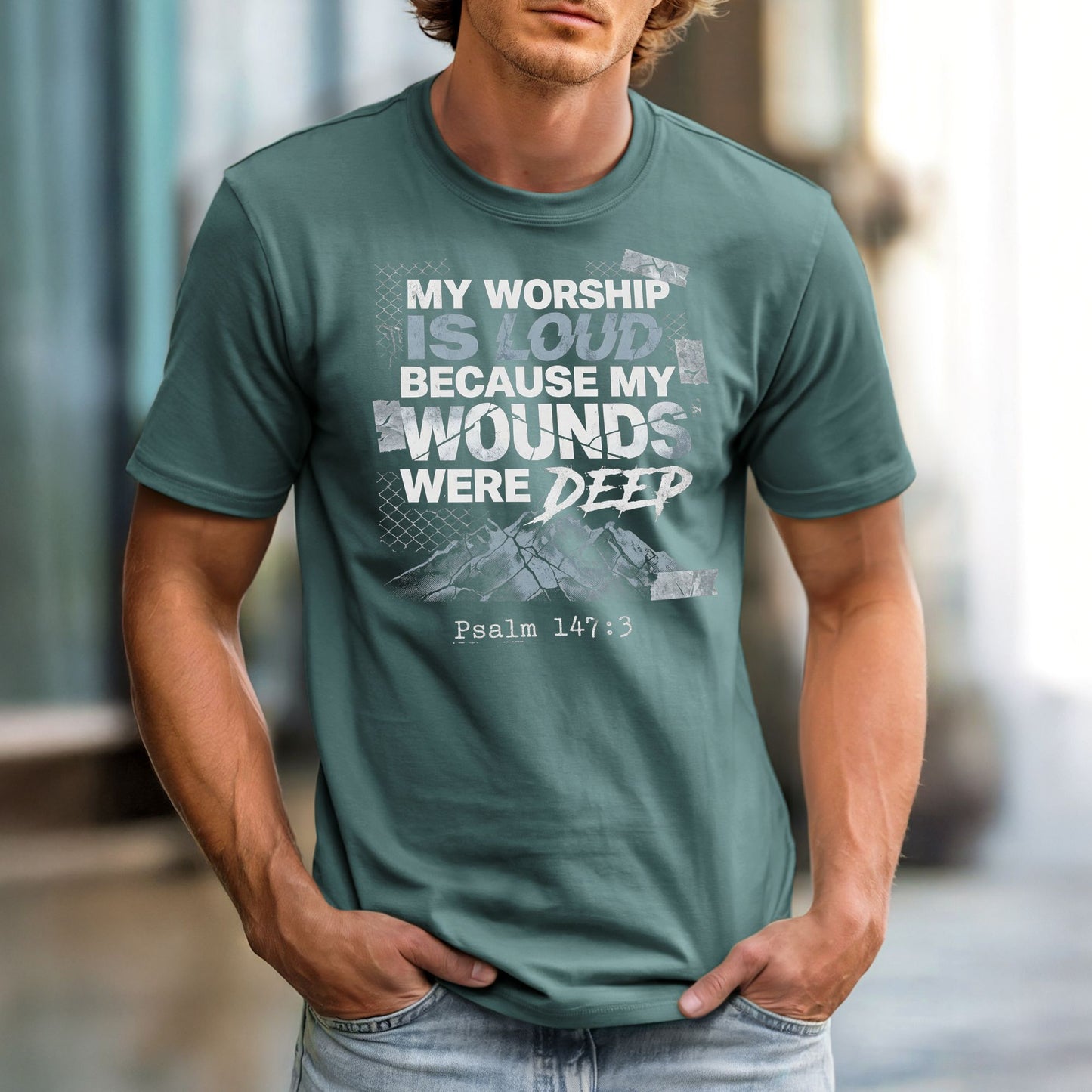 My Worship Is Loud Because My Wounds Were Deep | Comfort Colors Vintage Heavyweight Unisex Tee
