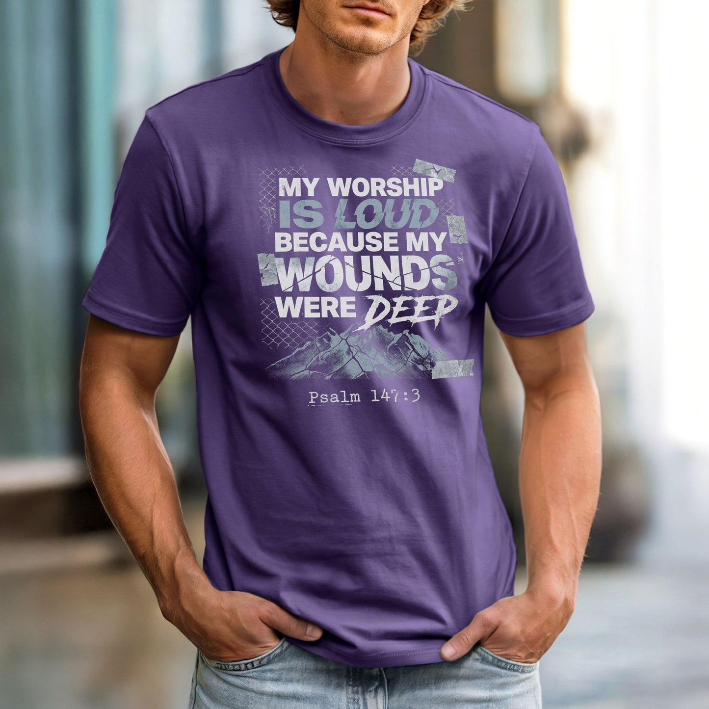 My Worship Is Loud Because My Wounds Were Deep | Comfort Colors Vintage Heavyweight Unisex Tee
