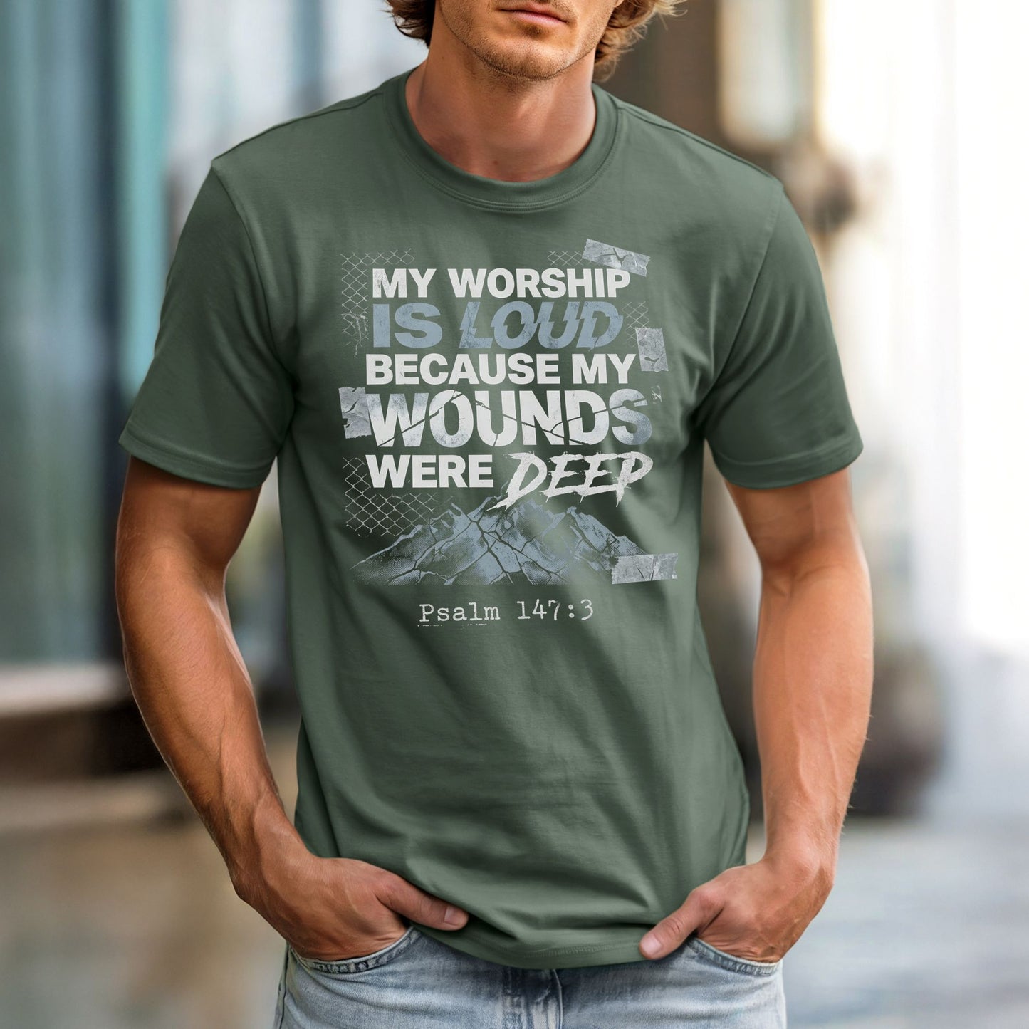 My Worship Is Loud Because My Wounds Were Deep | Comfort Colors Vintage Heavyweight Unisex Tee