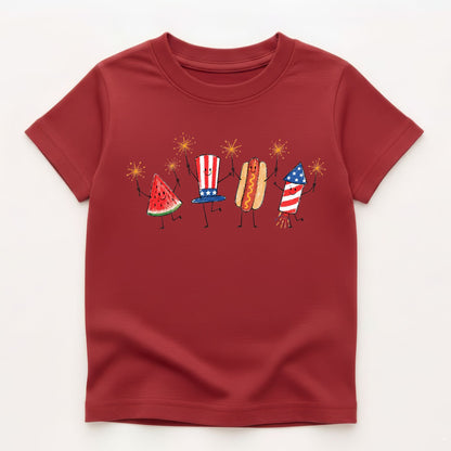 4th of July Doodle Kids Gildan 5000B Tee