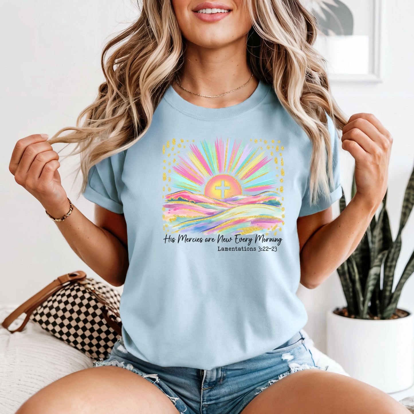 His Mercies Are New Every Morning - Comfort Colors Garment Dyed Tee