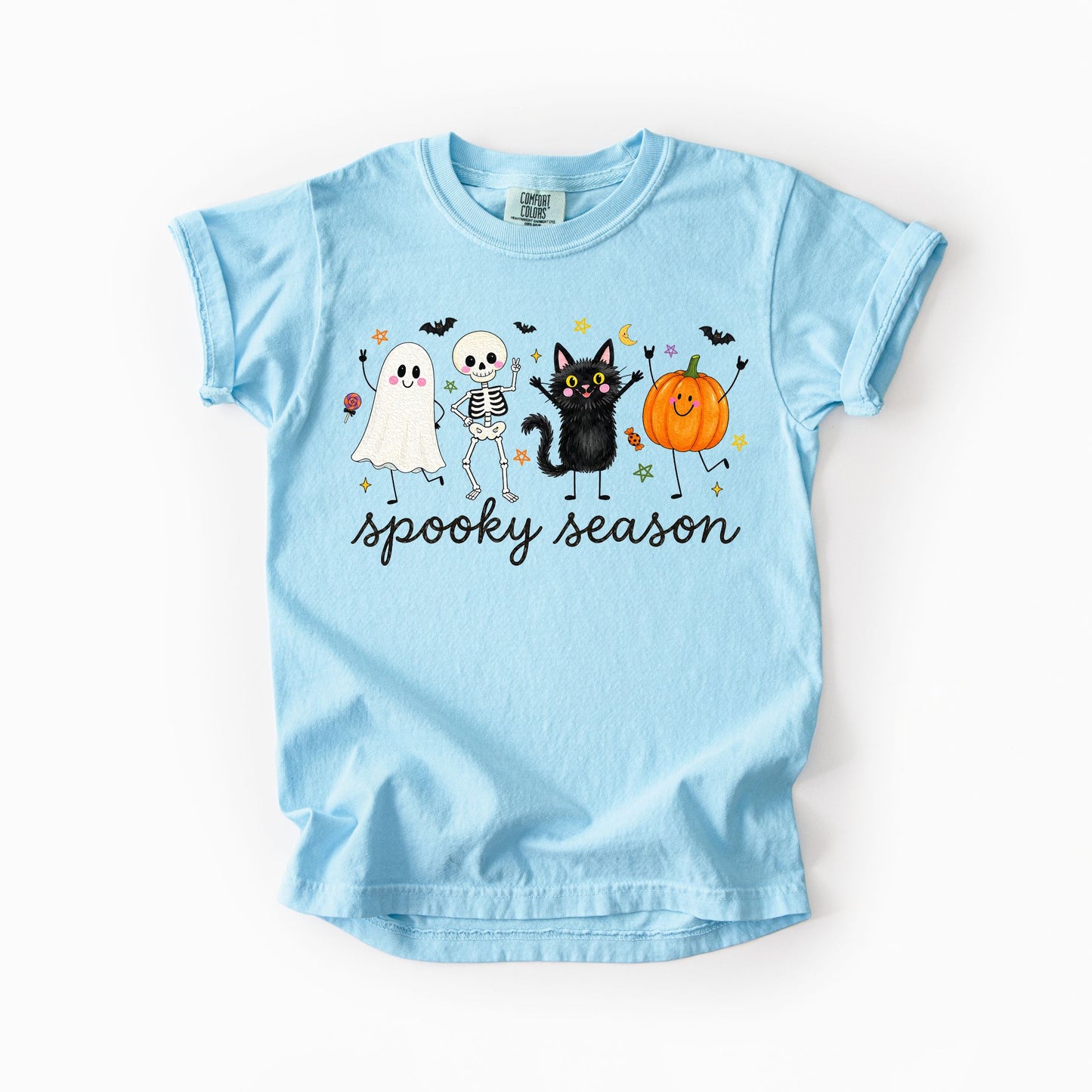 Spooky Season Doodles Kids Comfort Colors Tee | Youth XS–XL