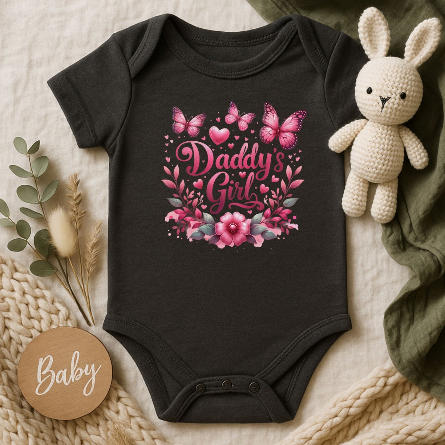 Daddy's Girl Baby Onesie | Rabbit Skins 4424 | DTF Print