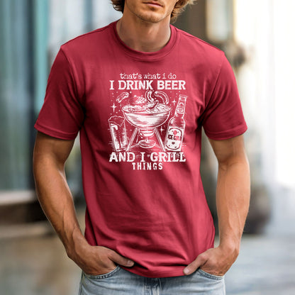 That's What I Do. I Drink Beer and Grill Things – Comfort Colors 1717 Vintage Heavyweight Tee
