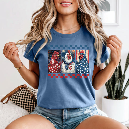 American Chickens Patriotic Tee | Comfort Colors Vintage Heavyweight Unisex