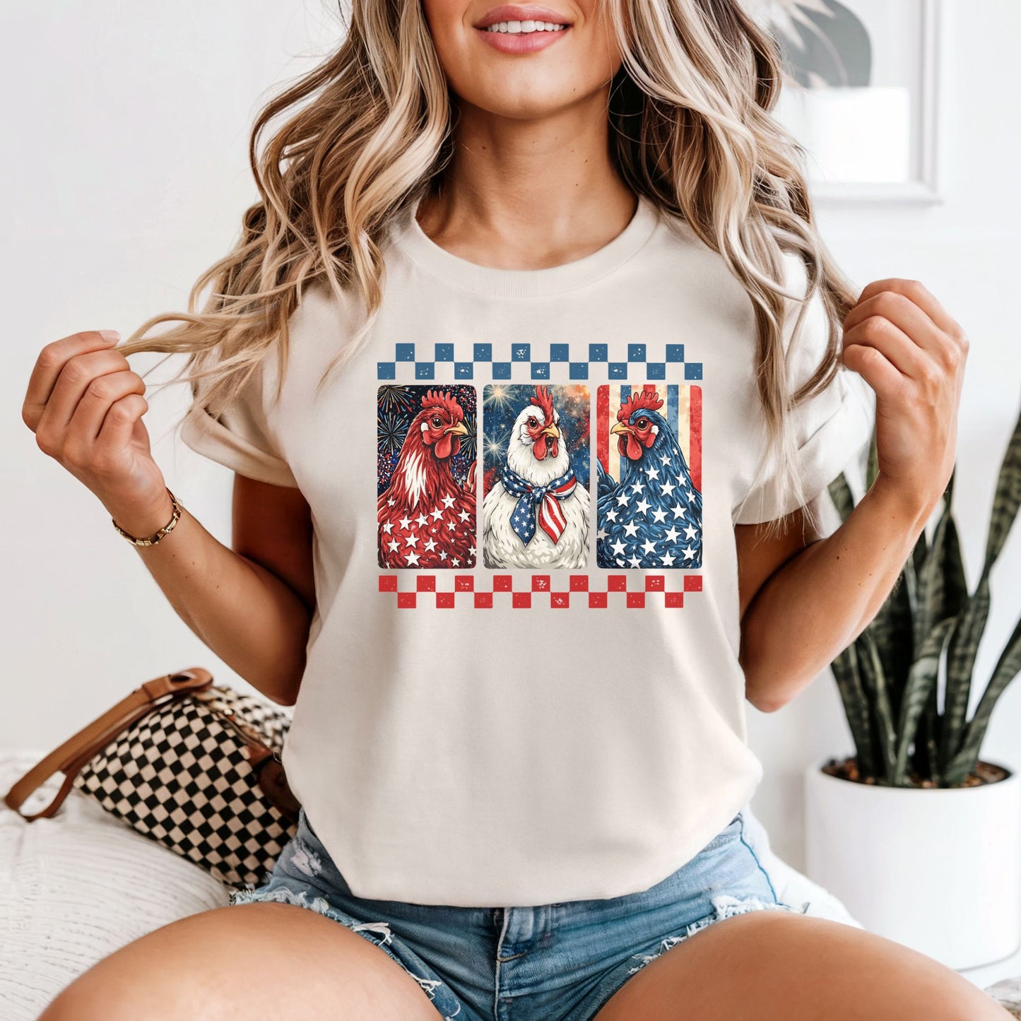 American Chickens Patriotic Tee | Comfort Colors Vintage Heavyweight Unisex