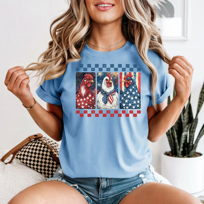 American Chickens Patriotic Tee | Comfort Colors Vintage Heavyweight Unisex