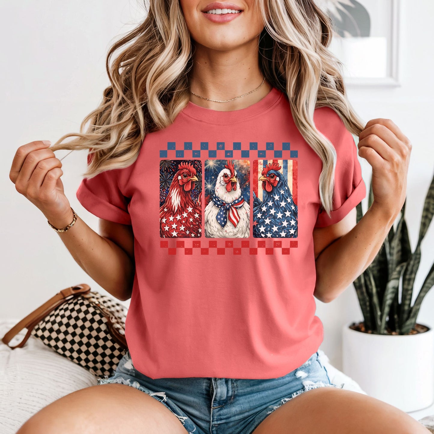 American Chickens Patriotic Tee | Comfort Colors Vintage Heavyweight Unisex