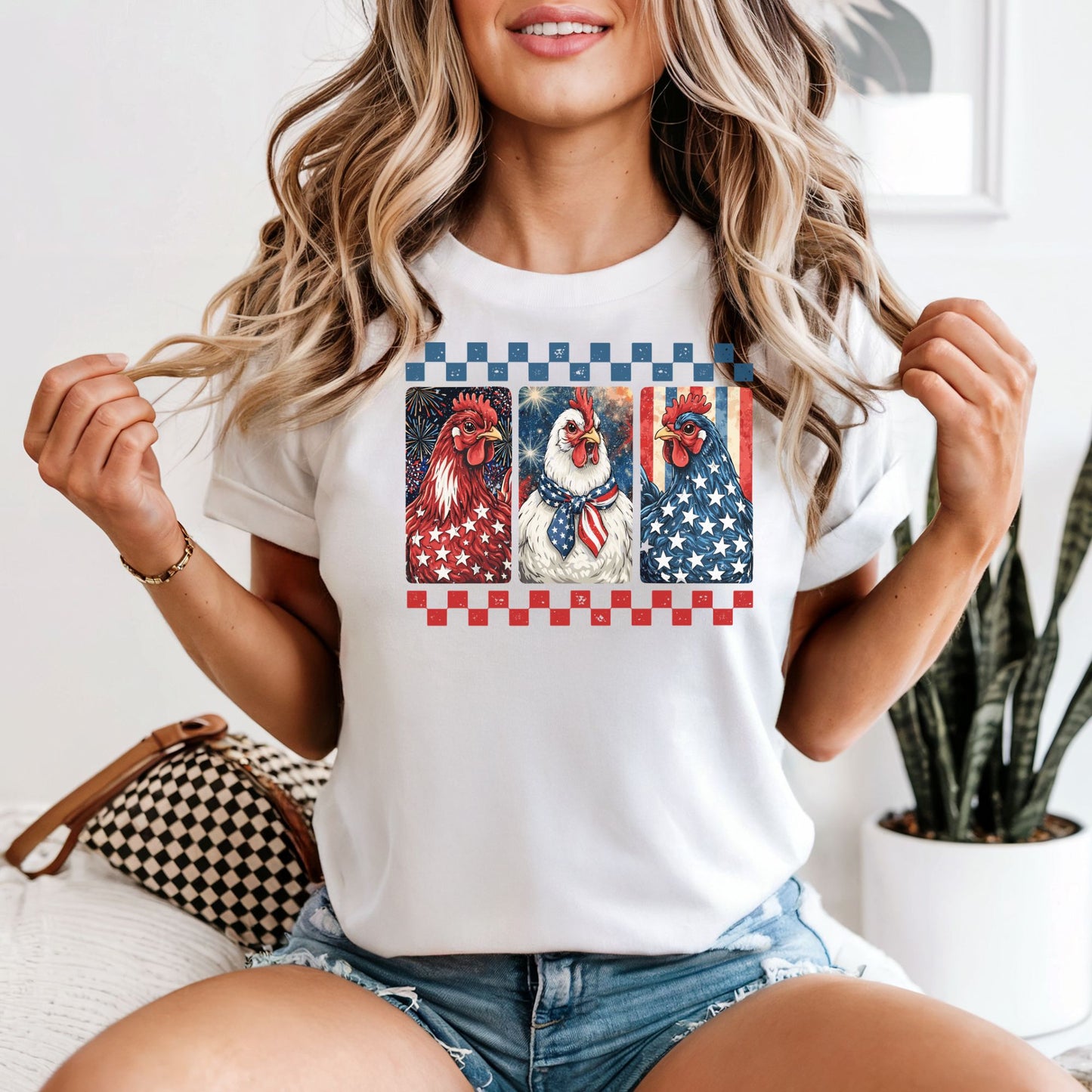 American Chickens Patriotic Tee | Comfort Colors Vintage Heavyweight Unisex