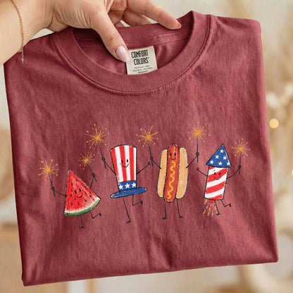 4th of July Doodle Kids Comfort Colors Tee