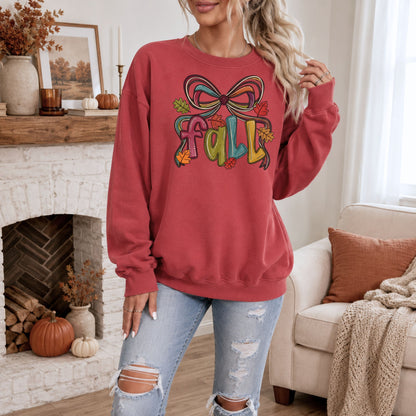 Cute Fall Bow Comfort Colors Tee or Swea