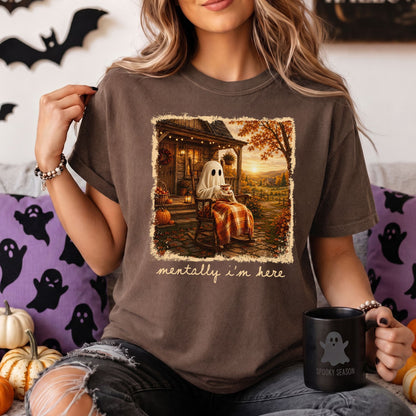 I'm Mentally Here | Summerween Ghost Tee