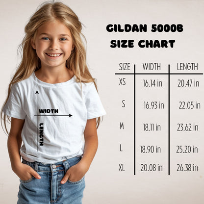 4th of July Doodle Kids Gildan 5000B Tee