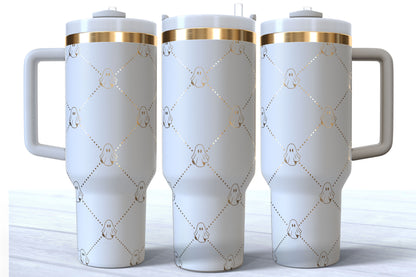 Ghost Coquette Laser Engraved Tumbler | Silver, Gold & Rainbow Plated