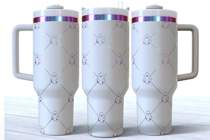 Ghost Coquette Laser Engraved Tumbler | Silver, Gold & Rainbow Plated