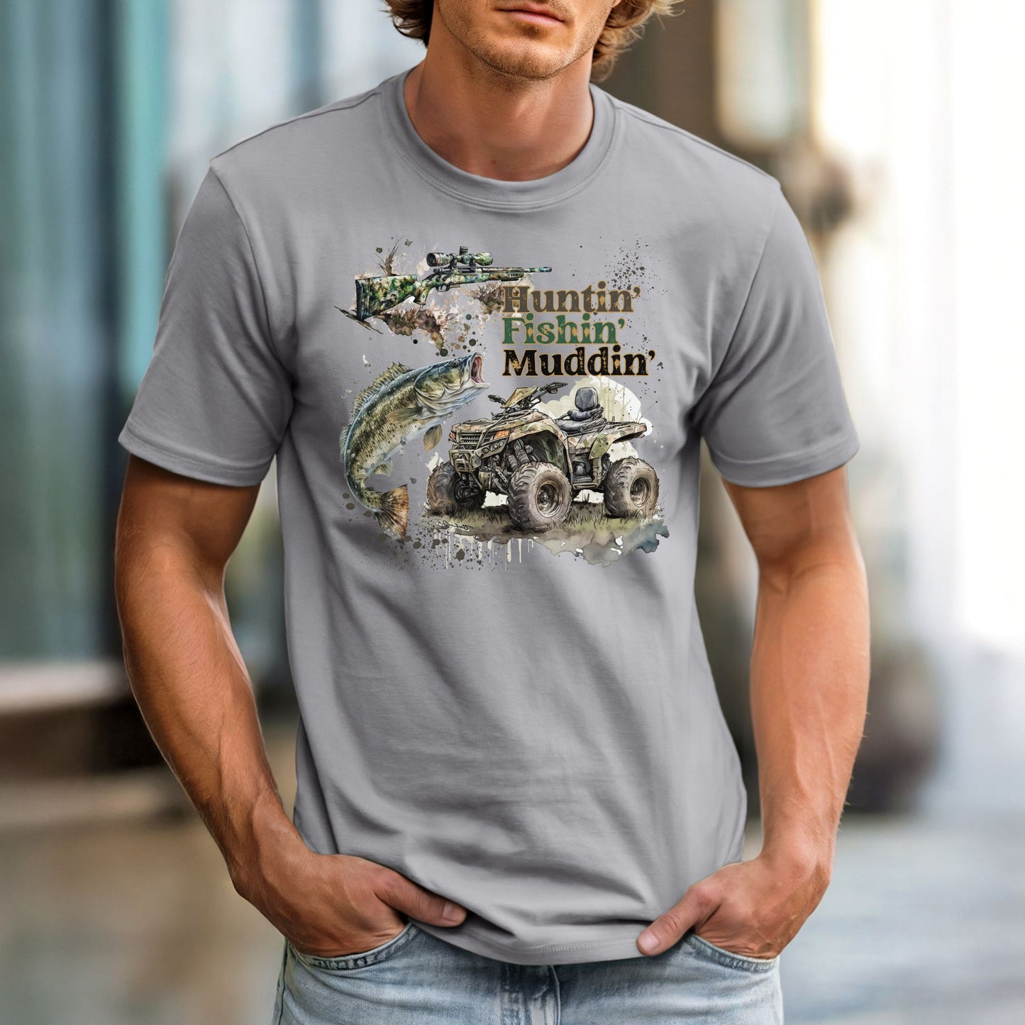 Huntin Fishin Muddin – Comfort Colors 1717 Vintage Heavyweight Tee