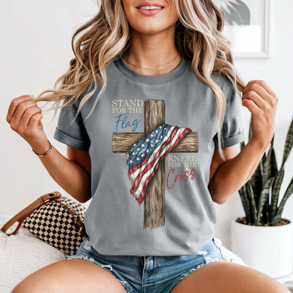 Stand For the Flag, Kneel for the Cross | Women's Comfort Colors Vintage Heavyweight Tee