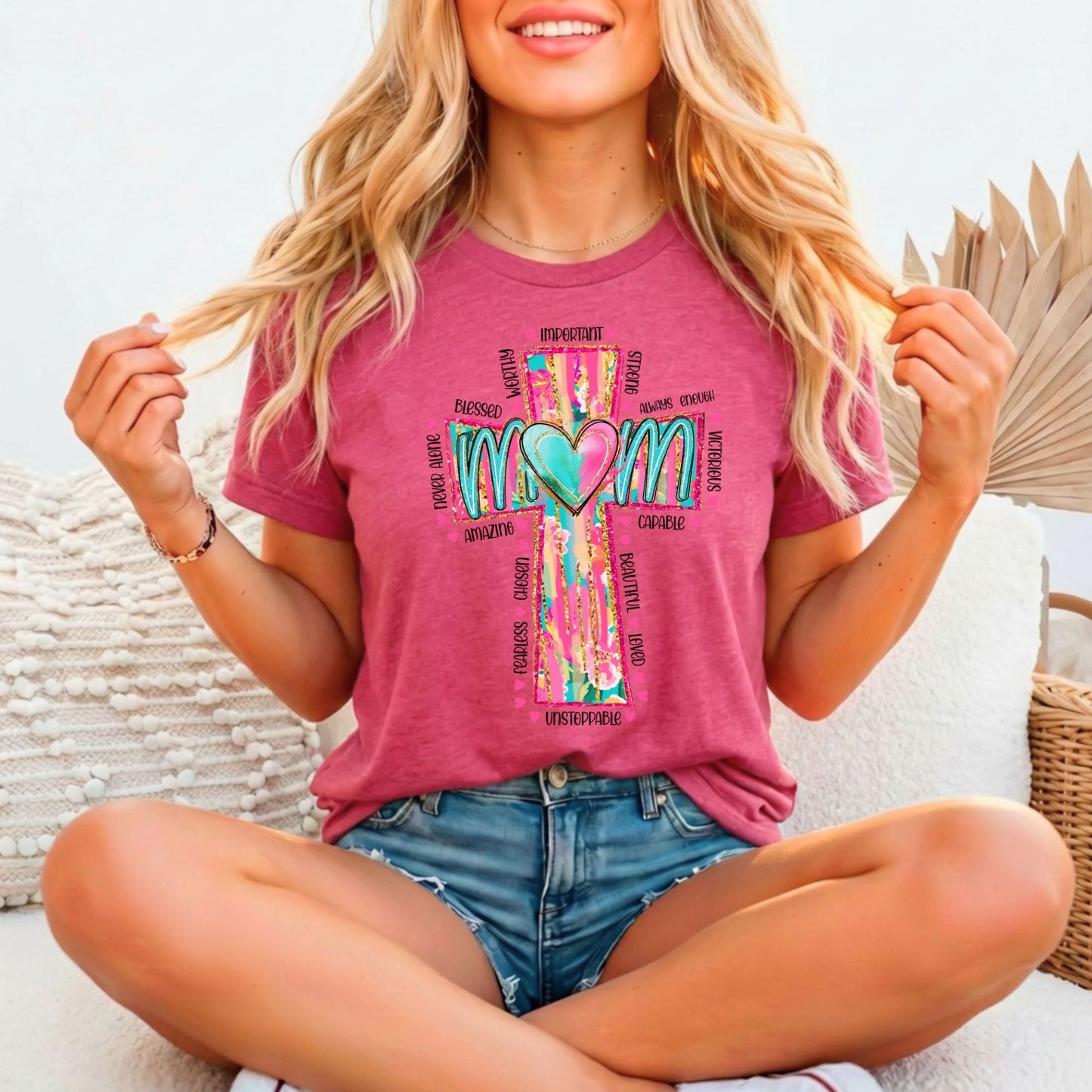 Faith-Based Affirmations Mom's Tee | Bella Canvas 3001 Relaxed Fitted