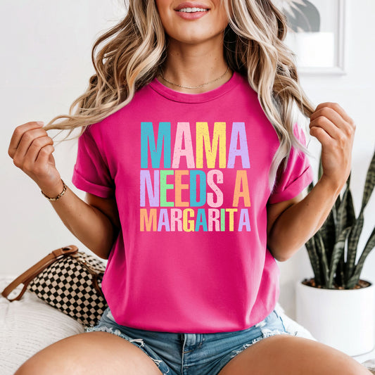 Mama Needs A Margarita | Comfort Colors Vintage Heavyweight Unisex Tee