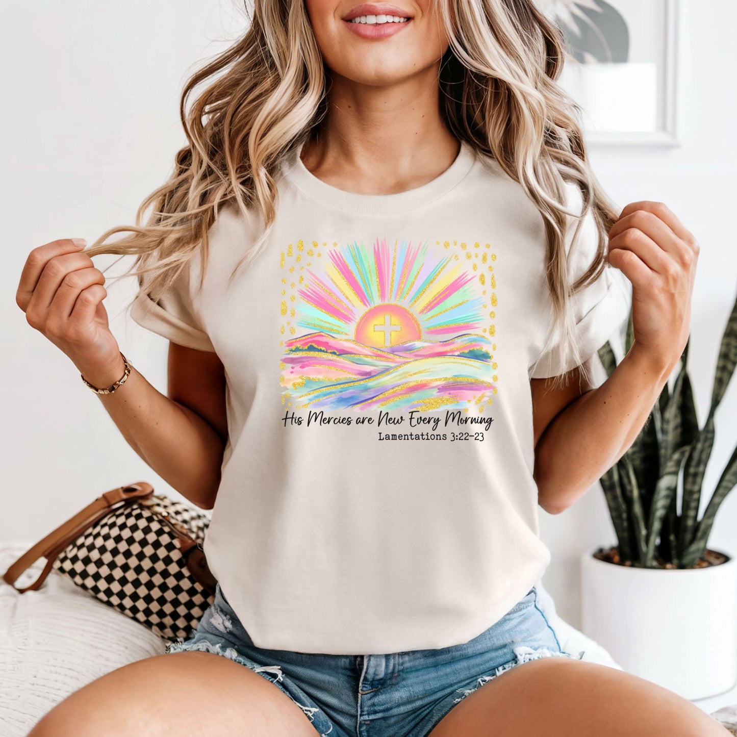His Mercies Are New Every Morning - Comfort Colors Garment Dyed Tee