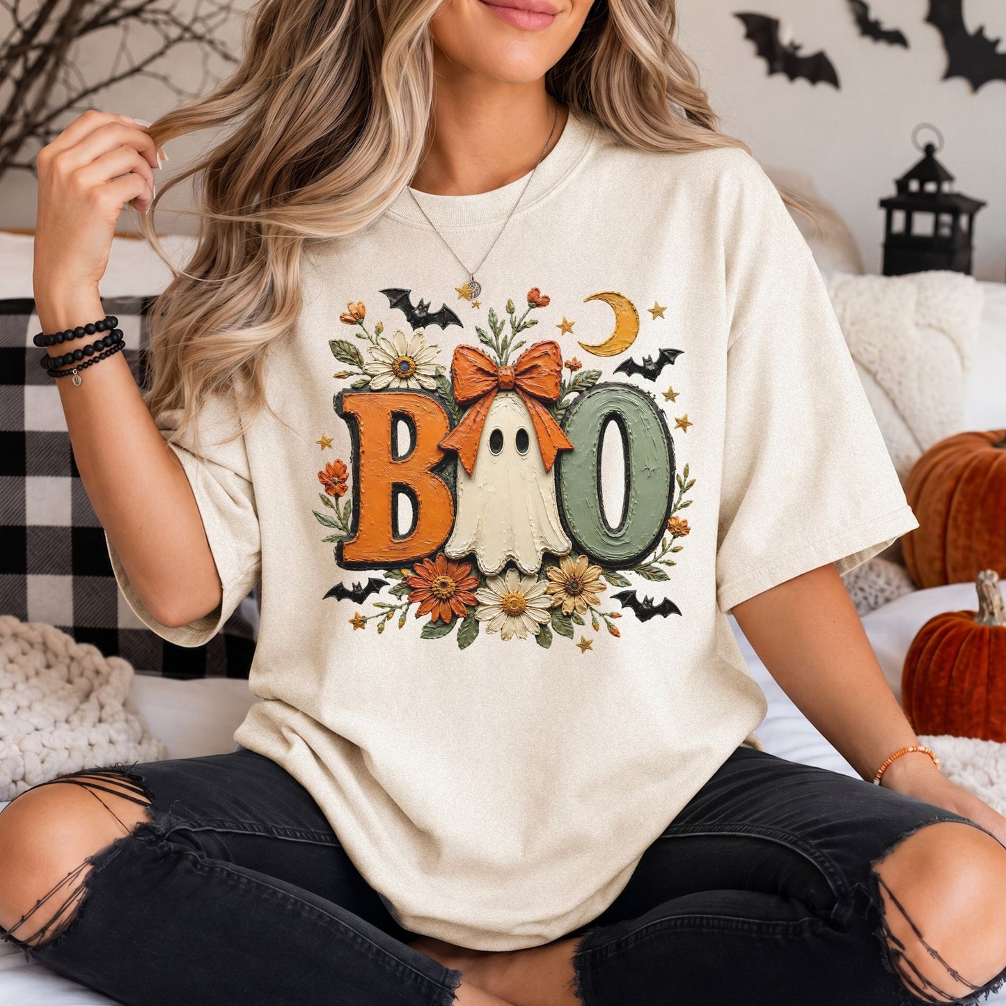 BOO | Ghost Faux Oil Painting Comfort Colors Tee or Sweatshirt