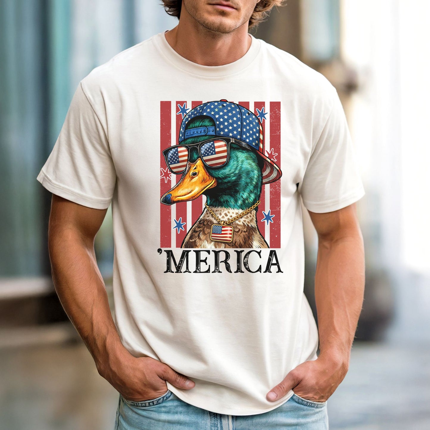 MERICA Mallard Duck Comfort Colors Vintage Heavyweight Men's Tee